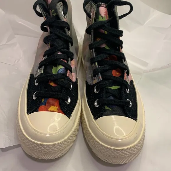 - Converse Floral Chuck 70 Sz 6  (men) Hi Top Womens Shoes Black Flower