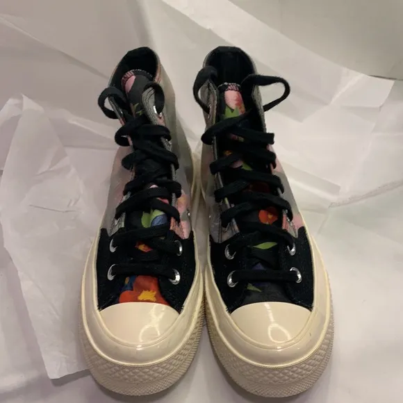 - Converse Floral Chuck 70 Sz 6  (men) Hi Top Womens Shoes Black Flower