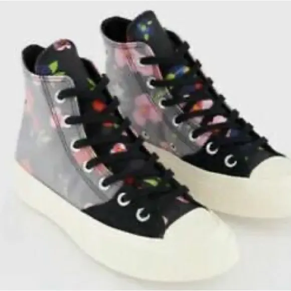 - Converse Floral Chuck 70 Sz 6  (men) Hi Top Womens Shoes Black Flower
