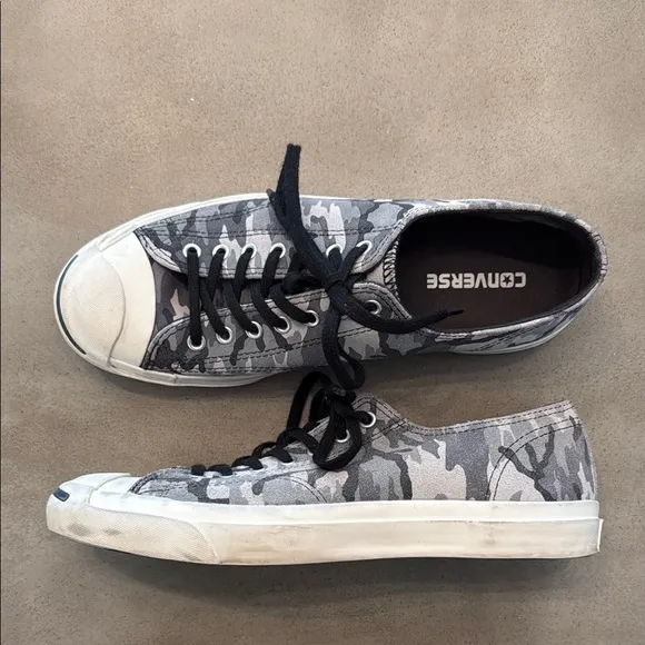 😎 Converse x Jack Purcell Men's Gray Camouflage Sneakers