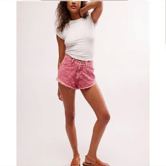 🆕 FREE PEOPLE Mixed Emotions Hi Lo Shorts / Dragonfruit Sorbet
