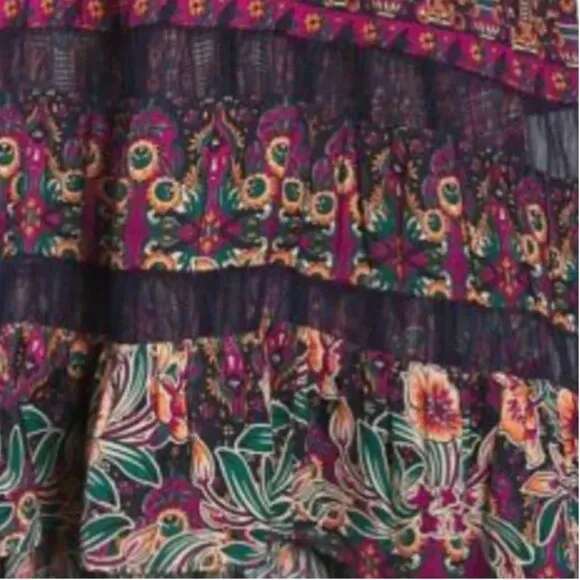 ⭐️ Lovett Floral Aztec Boho Chic Hip Modern Hipster Art Hippie Peasant Dress