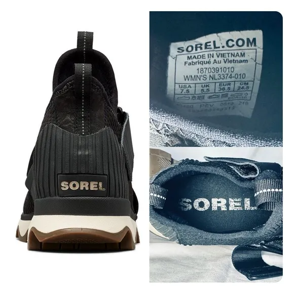 ★ Sorel Women’s Kinetic Sneak Shoes - Black/White ★