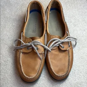 🍿 Sperry Tan leather Boat Shoes with Moccasin Stitching