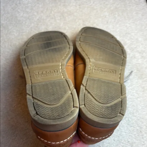 🍿 Sperry Tan leather Boat Shoes with Moccasin Stitching