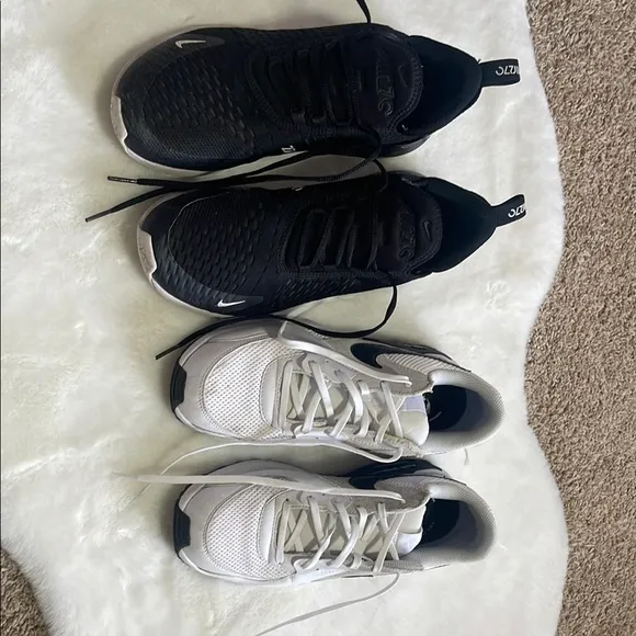 2 Nike Black and White Sneakers Modern Athletic Design