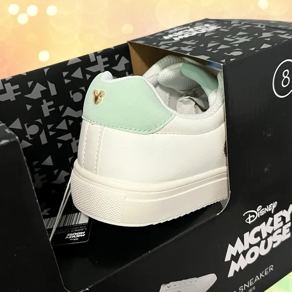 2025 Disney Mickey Mouse Ladies Character Sneakers Size 8 NIB Gold NEW Shoes