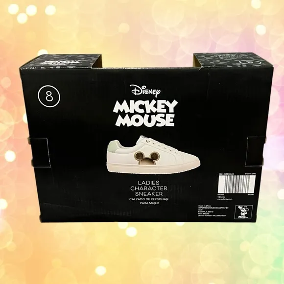 2025 Disney Mickey Mouse Ladies Character Sneakers Size 8 NIB Gold NEW Shoes