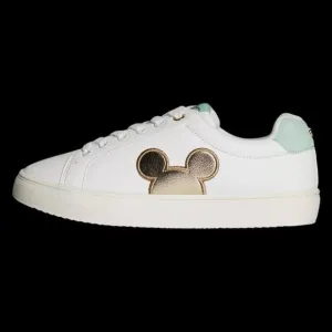 2025 Disney Mickey Mouse Ladies Character Sneakers Size 8 NIB Gold NEW Shoes