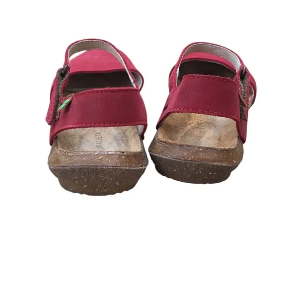 41 El Naturalista New Collection Leather Red Mary Jane Slide Sandals Shoes 10