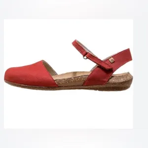 41 El Naturalista New Collection Leather Red Mary Jane Slide Sandals Shoes 10