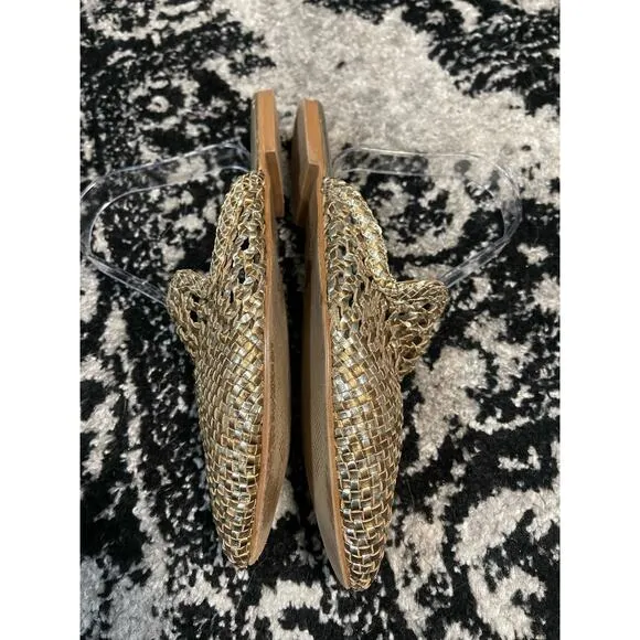 42 Gold Charmed Pointed Toe Mule Women's Size 9