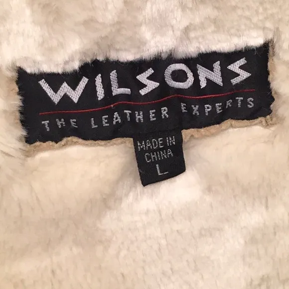 80's VINTAGE &amp; LIKE NEW BOHO SHERPA LINED WILSON'S GENUINE TAN SUEDE BELTED COAT