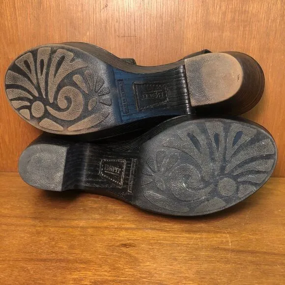 90s/y2K Børn Black Braided Leather Platform Block Heel Sandals size 9