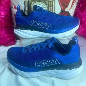 (A) Hoka One One Bondi 6‎ Men's Running Shoes, Size 9 2E, Blue