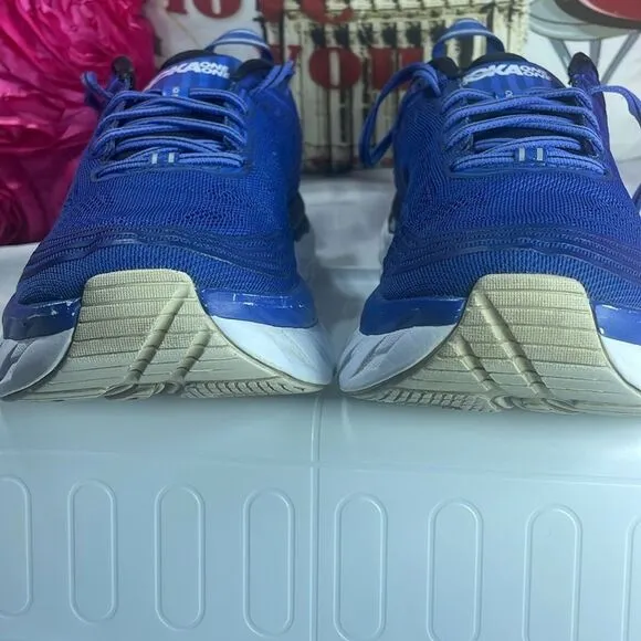 (A) Hoka One One Bondi 6‎ Men's Running Shoes, Size 9 2E, Blue