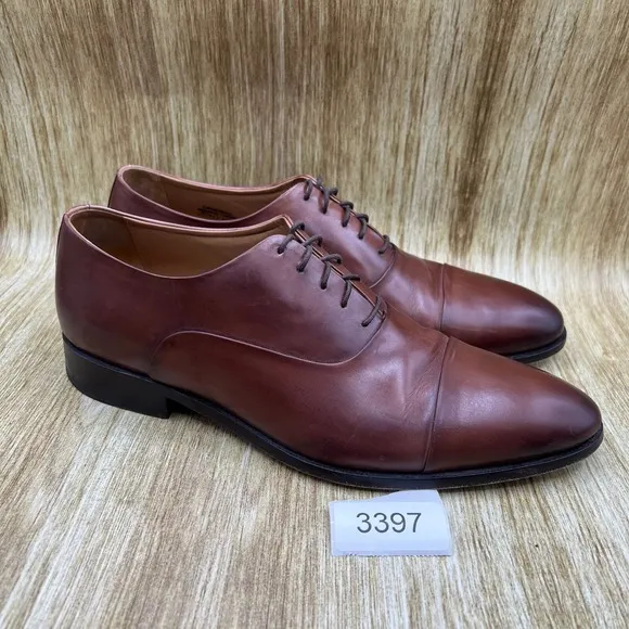 Ace Marks Dress Shoes Men's Size 10.5 D Brown Cap Toe Oxford Derby Classic