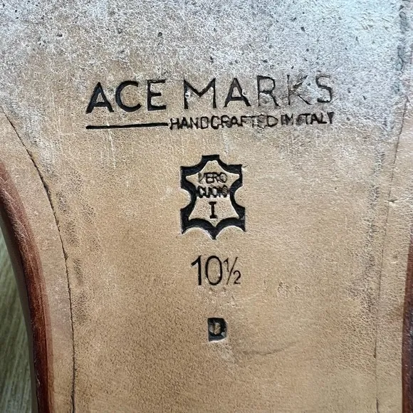 Ace Marks Dress Shoes Men's Size 10.5 D Brown Cap Toe Oxford Derby Classic