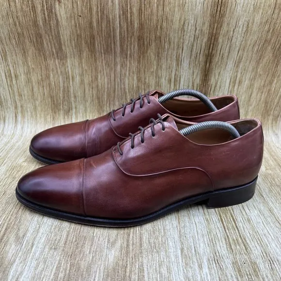 Ace Marks Dress Shoes Men's Size 10.5 D Brown Cap Toe Oxford Derby Classic