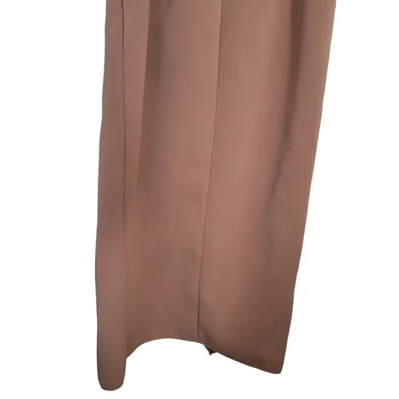 Acler Habana Dress Size 8 Scuba Elegant Midi Tan Brown Length Sleeveless Modern