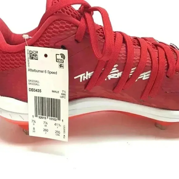 Adidas Adizero Baseball Cleats Mens 7.5D Red Afterburner 6 Speed Trap Shoes