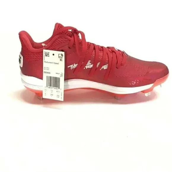 Adidas Adizero Baseball Cleats Mens 7.5D Red Afterburner 6 Speed Trap Shoes