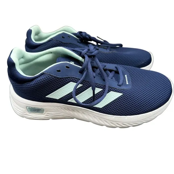 Adidas Cloudfoam Comfort Running Shoes Men's 9 Navy Blue White Mesh Lightweight
