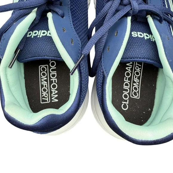 Adidas Cloudfoam Comfort Running Shoes Men's 9 Navy Blue White Mesh Lightweight