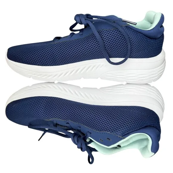 Adidas Cloudfoam Comfort Running Shoes Men's 9 Navy Blue White Mesh Lightweight