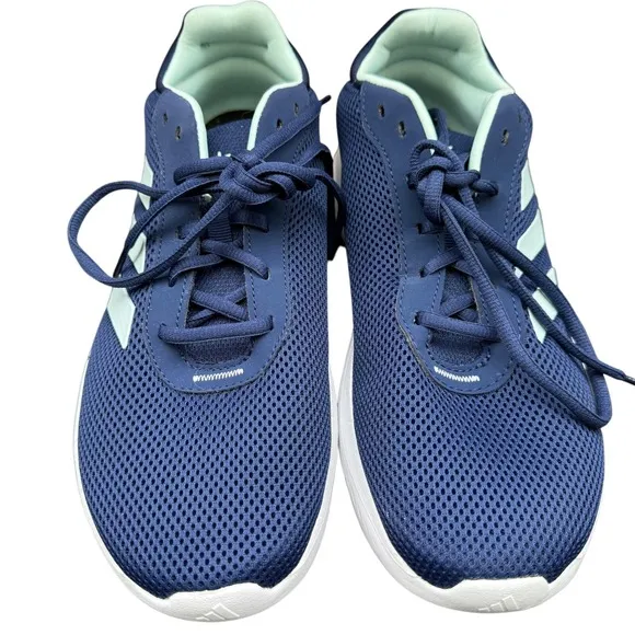 Adidas Cloudfoam Comfort Running Shoes Men's 9 Navy Blue White Mesh Lightweight