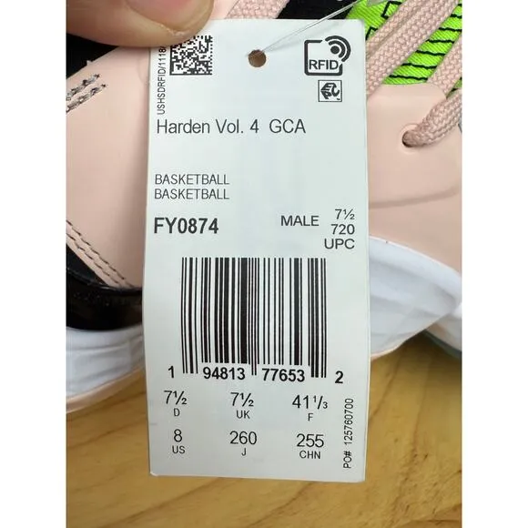 Adidas Harden Vol 4‎ GCA Basketball Shoes Sneakers FY0874 Mens 8 Womens 9.5 NEW