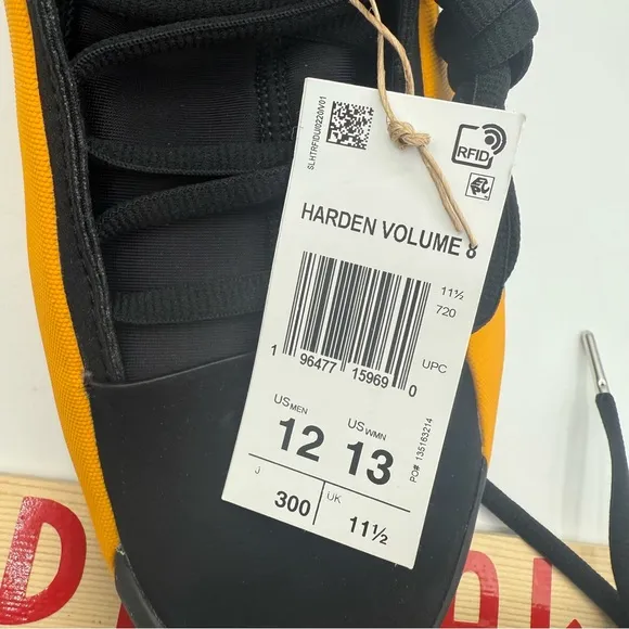Adidas Harden Vol. 8 Basketball Shoes Black Yellow IG6589 Men's Size 12 NWT
