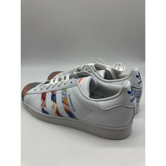 Adidas Men's Originals Superstar Shoes White Multicolor Sneakers Size 8.5 NWT