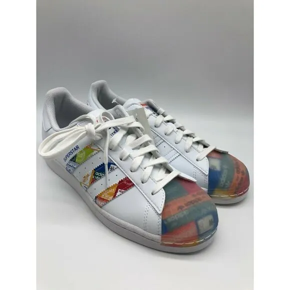 Adidas Men's Originals Superstar Shoes White Multicolor Sneakers Size 8.5 NWT