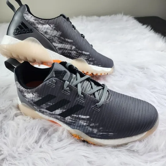 Adidas Men's Size 11.5 CODECHAOS Golf Shoes In Grey, Orange, and Black NWT