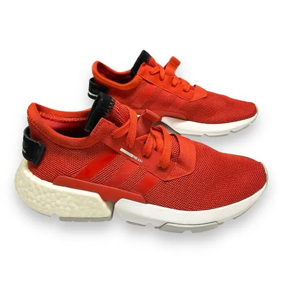 Adidas Mens Sneakers Sz 6 Red POD-S3.1 Lace Up Mesh Shoes Boost NEW
