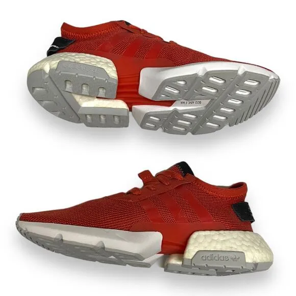 Adidas Mens Sneakers Sz 6 Red POD-S3.1 Lace Up Mesh Shoes Boost NEW