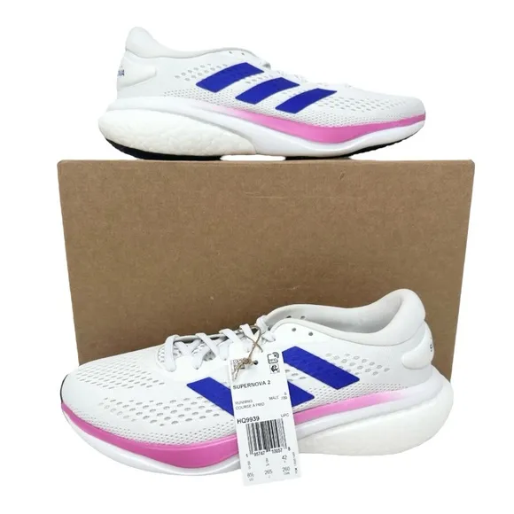 Adidas Men’s Supernova 2 HQ9939 White/Blue/Pink Size 8.5