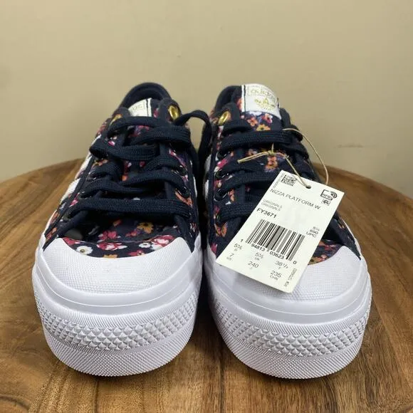 Adidas Nizza Platform Her Studio London Womens Blue Floral Size 7 Platform Shoes