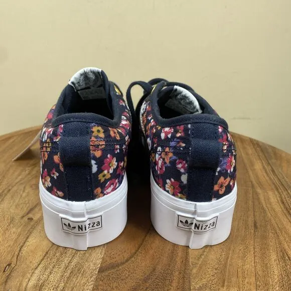 Adidas Nizza Platform Her Studio London Womens Blue Floral Size 7 Platform Shoes