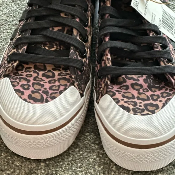 adidas Originals Nizza Platform mid sneakers in black leopard print