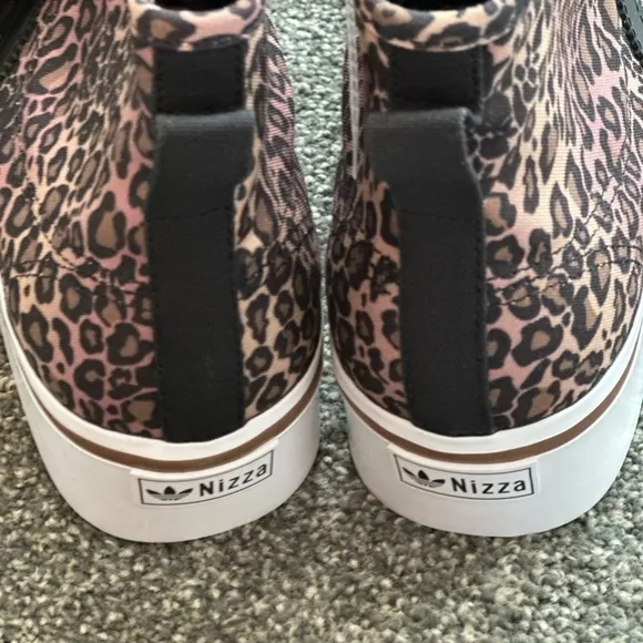 adidas Originals Nizza Platform mid sneakers in black leopard print