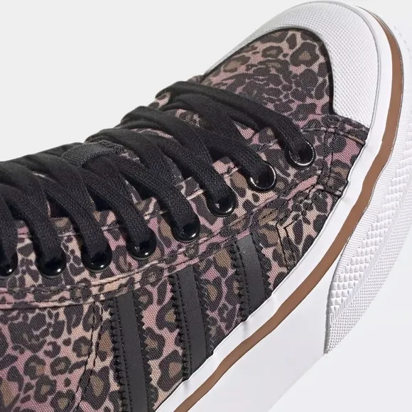 adidas Originals Nizza Platform mid sneakers in black leopard print