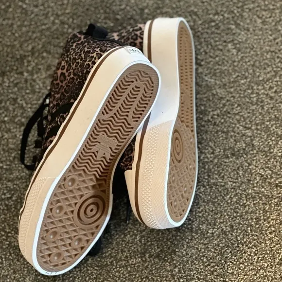 adidas Originals Nizza Platform mid sneakers in black leopard print
