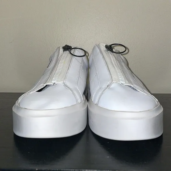 ADIDAS ORIGINALS WOMEN'S SLEEK SUPER ZIP TRAINERS SHOES SNEAKERS WHITE PLATFORM