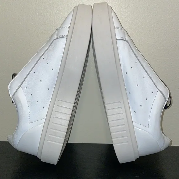 ADIDAS ORIGINALS WOMEN'S SLEEK SUPER ZIP TRAINERS SHOES SNEAKERS WHITE PLATFORM