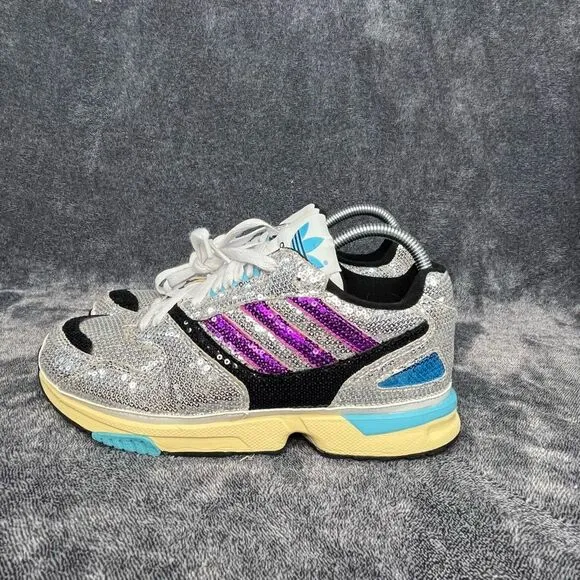 Adidas Originals ZX 4000 Sequin Sneakers Women's Size 8 Silver