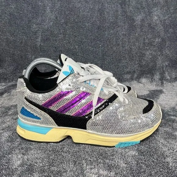 Adidas Originals ZX 4000 Sequin Sneakers Women's Size 8 Silver
