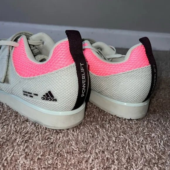 Adidas Pink/ Green Powerlift 5 Weightlifting Sneakers Mens 11 Women’s 12