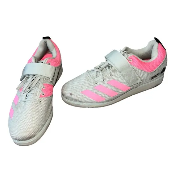 Adidas Pink/ Green Powerlift 5 Weightlifting Sneakers Mens 11 Women’s 12